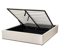 Calicosy - Cama canapé 160x200 cm cubierto de terciopelo beige - ROMY