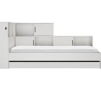 Calicosy - Cama con almacenaje 90 x 200 cm - Blanco y gris