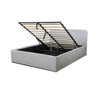 Calicosy - Cama canapé 140x190 cm con cabecero cubierto de tela gris - YSÉE
