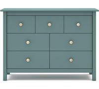 Calicosy - Comoda 4 + 3 cajones decorada en verde petróleo lacado L110 cm - CAMILLE
