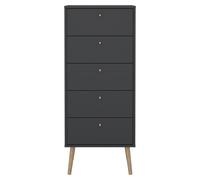 Calicosy - Cómoda 5 cajones con patas de madera H120,1 cm - TARP