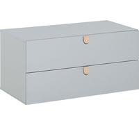 Cómoda gris 2 cajones con tiradores madera - stige