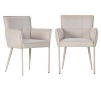 Calicosy - Conjunto de 2 sillones de tela con patas de metal H85 cm - ELINA