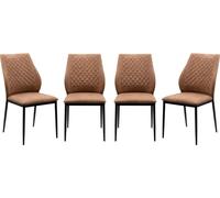 Calicosy - Conjunto de 4 sillas de tela con estructura de metal H90 cm - SAELA