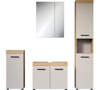 Calicosy - Conjunto de muebles de baño, acabado roble y cashmere, L164 cm - ELLIE