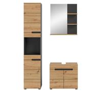 Calicosy - Conjunto de muebles de baño efecto roble y gris L116 cm - ENO
