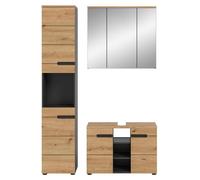 Calicosy - Conjunto de muebles de baño efecto roble y gris L133 cm - ENO
