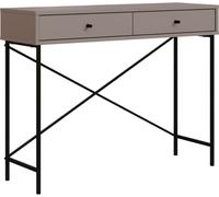 Calicosy - Consola 2 cajones color Moka y patas de metal L110 cm - Titan
