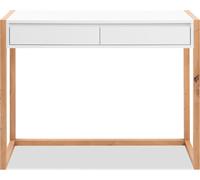 Calicosy - Consola de 2 cajones, decoración blanca y roble artesanal, L100 cm - NOVA