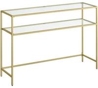 Calicosy - Consola de metal con 2 estantes de vidrio templado L90 cm - SELIA