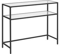 Calicosy - Consola de metal con 2 estantes de vidrio templado L90 cm - SELIA
