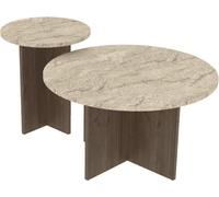 Calicosy - Dos mesas de centro redondas Ø70 cm y Ø40 cm TILIA