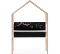Calicosy - Escritorio con pizarra en forma de casa, decoración en blanco lacado y madera clara, L100 cm - ELORA