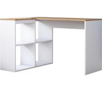 Calicosy - Escritorio esquinero acabado roble y blanco L120 cm - CASSIE