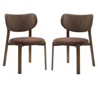 CALICOSY - Juego de 2 sillones tapizados con patas de aspecto madera, altura 77 cm - Modelo OSLO