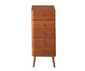 Calicosy Karl - Juego de 5 cajones con bordes redondeados (altura de 100 cm | Fachadas con bordes redondeados, patas de madera, altura 100 cm, elegante