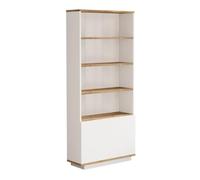 Calicosy - Librería de 2 puertas y 4 estantes, diseño de pino atlántico y blanco, 168,3 cm
