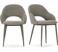 Calicosy - Lote de 2 sillas de tela con patas de metal A84 cm - LILA