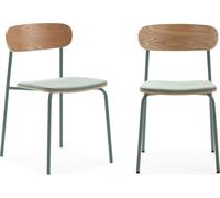 Calicosy - Lote de 2 sillas de tela con patas de metal L46 cm - ADRIANA
