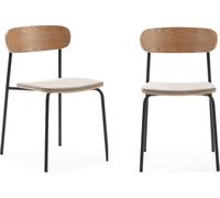 Calicosy - Lote de 2 sillas de tela con patas de metal L46 cm - ADRIANA