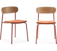 Calicosy - Lote de 2 sillas de tela con patas de metal L46 cm - ADRIANA