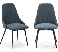 Calicosy - Lote de 2 sillas giratorias de tela con patas de metal L50 cm - ELMA