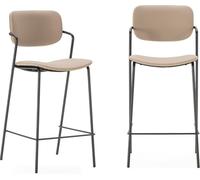 Calicosy - Lote de 2 taburetes con patas de metal H66 cm - MAIKA