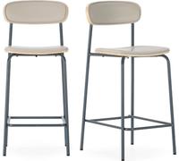 Calicosy - Lote de 2 taburetes de polipiel con patas de metal H95 cm - TESS