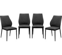 Calicosy - Lote de 4 sillas de tela acolchada con estructura de metal, 48 cm - LILLIE