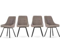 Calicosy - Lote de 4 sillas de tela con patas de metal A85 cm - NORY