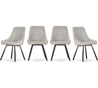 Calicosy - Lote de 4 sillas de tela con patas de metal A85 cm - NORY