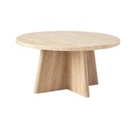 Calicosy - Mesa baja redonda efecto Travertino D80 cm - Ágata