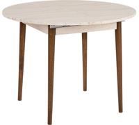 Calicosy - Mesa de comedor extensible de 100 a 131 cm con tablero redondo - KLARA
