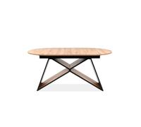 Calicosy - Mesa de comedor extensible L160-200 cm, decoración roble y negro TILIA