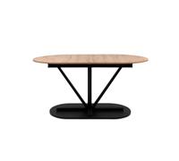 Calicosy - Mesa de comedor extensible L160-200 cm, decoración roble y negro Vester