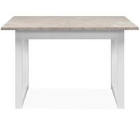 Calicosy - Mesa de comedor extensible - travertino y blanco L120-160 cm - HOUSTON