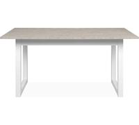 Calicosy - Mesa de comedor extensible - travertino y blanco L160-200 cm - HOUSTON