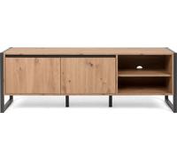 Calicosy - Mueble de TV 2 puertas y 2 baldas 160 cm - Acabado madera clara