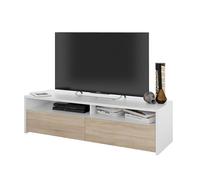 Calicosy - Mueble de TV con 2 puertas batientes y 2 compartimentos de almacenamiento Kioto - L130 cm