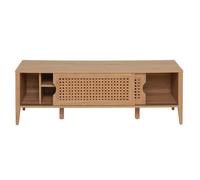 Calicosy - Mueble de TV con 2 puertas correderas acabado ratán