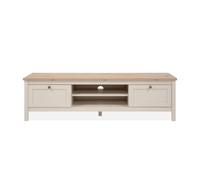 Calicosy - Mueble de TV, 2 cajones, 2 huecos efecto cachemira y roble A160 cm - LUND