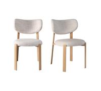Calicosy Oslo - Juego de 2 sillas de tela y patas de madera (77 cm)