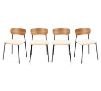 Calicosy - Set de 4 sillas en tejido bucle color crema L46 cm - LIVIO