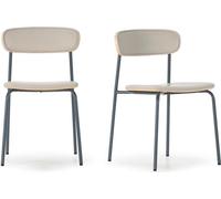 Calicosy - Sillas en lote de 2 en cuero sintético con patas de metal H78 cm - AYA