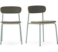 Calicosy - Sillas en lote de 2 en cuero sintético con patas de metal H78 cm - AYA