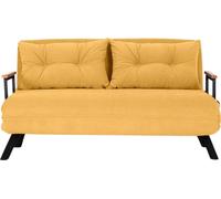 Calicosy - Sofá cama de 2 plazas convertible en tela con patas metálicas L133 cm - SANDO