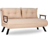 Calicosy - Sofá cama de 2 plazas convertible en tela con patas metálicas L133 cm - SANDO