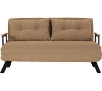Calicosy - Sofá cama de 2 plazas convertible en tela con patas metálicas L133 cm - SANDO