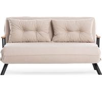 Calicosy - Sofá cama de 2 plazas convertible en tela con patas metálicas L133 cm - SANDO