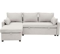 CALICOSY - Sofá cama de tela con chaise longue, modelo de 3 plazas, longitud 219 cm - LOUISON
